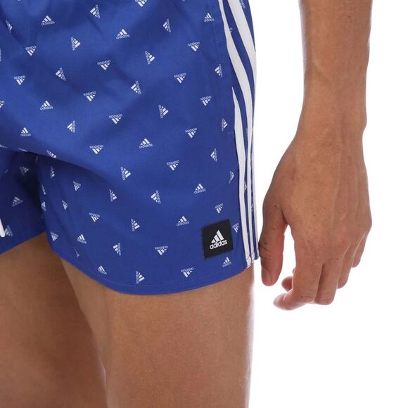 Adidas Mens CLX Mini Logo Swim Shorts / Blue/White - Picture 2 of 2